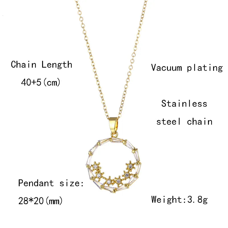 Elegant Floral Clear  Pendant Necklace