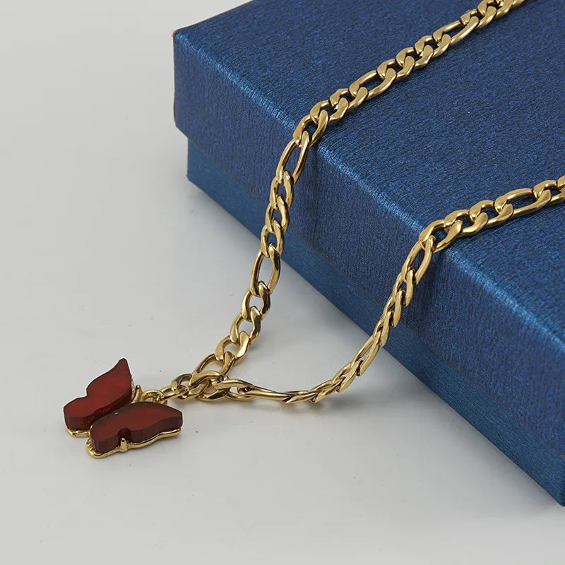 Ruby Butterfly Anklet