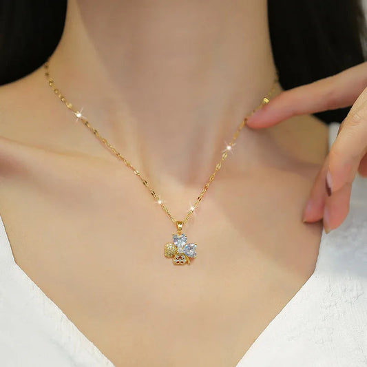 Four Leaf Clover Jewelry Set - 18K Golden Plated