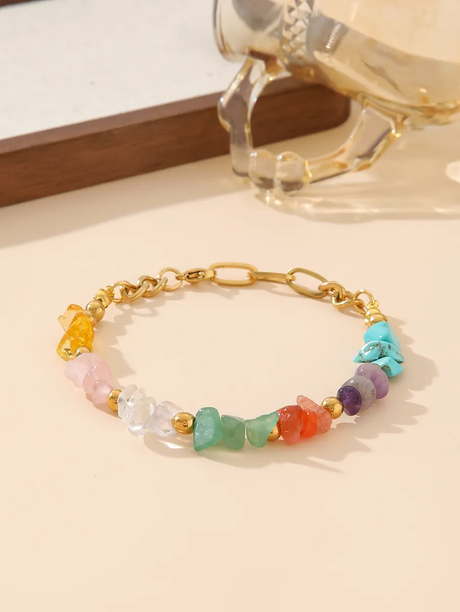 Multicolor Natural Stone Bead Bracelet