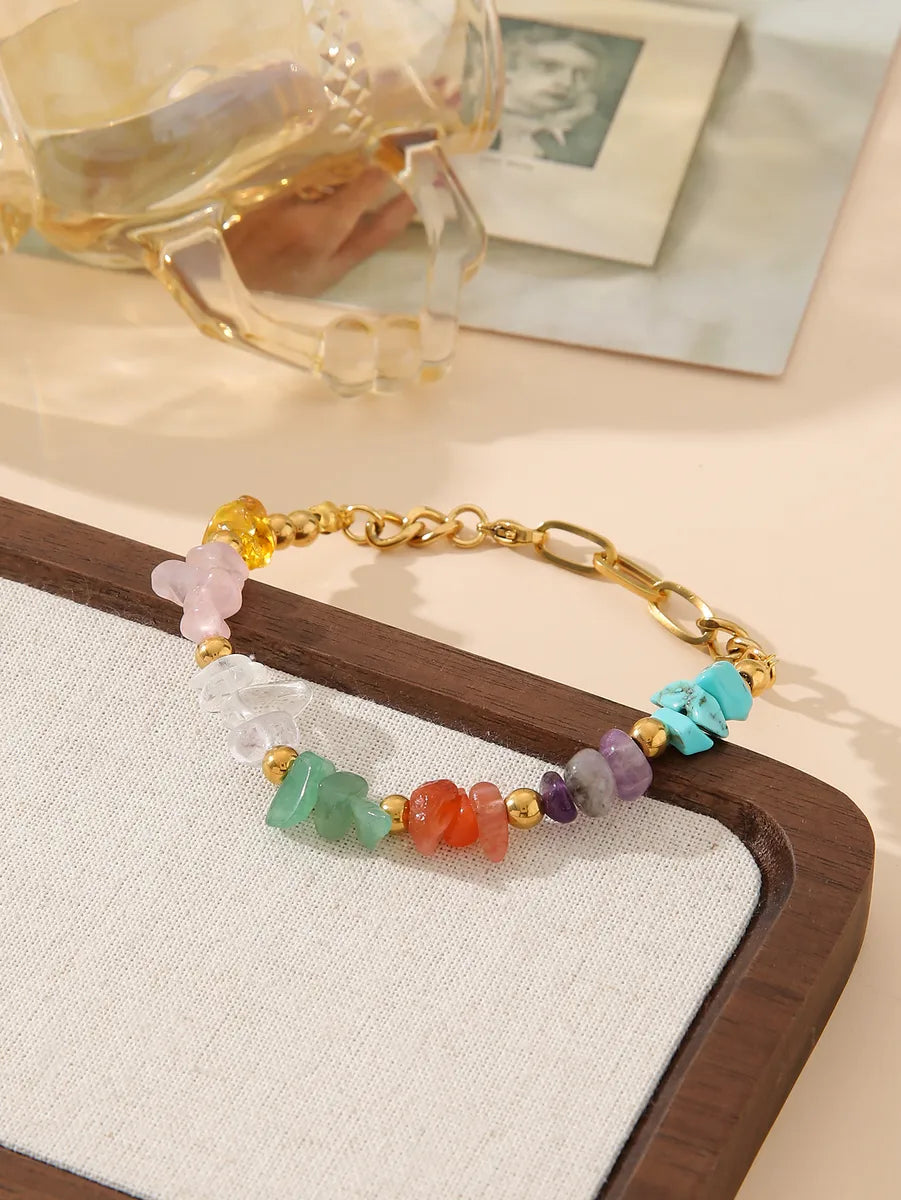 Multicolor Natural Stone Bead Bracelet