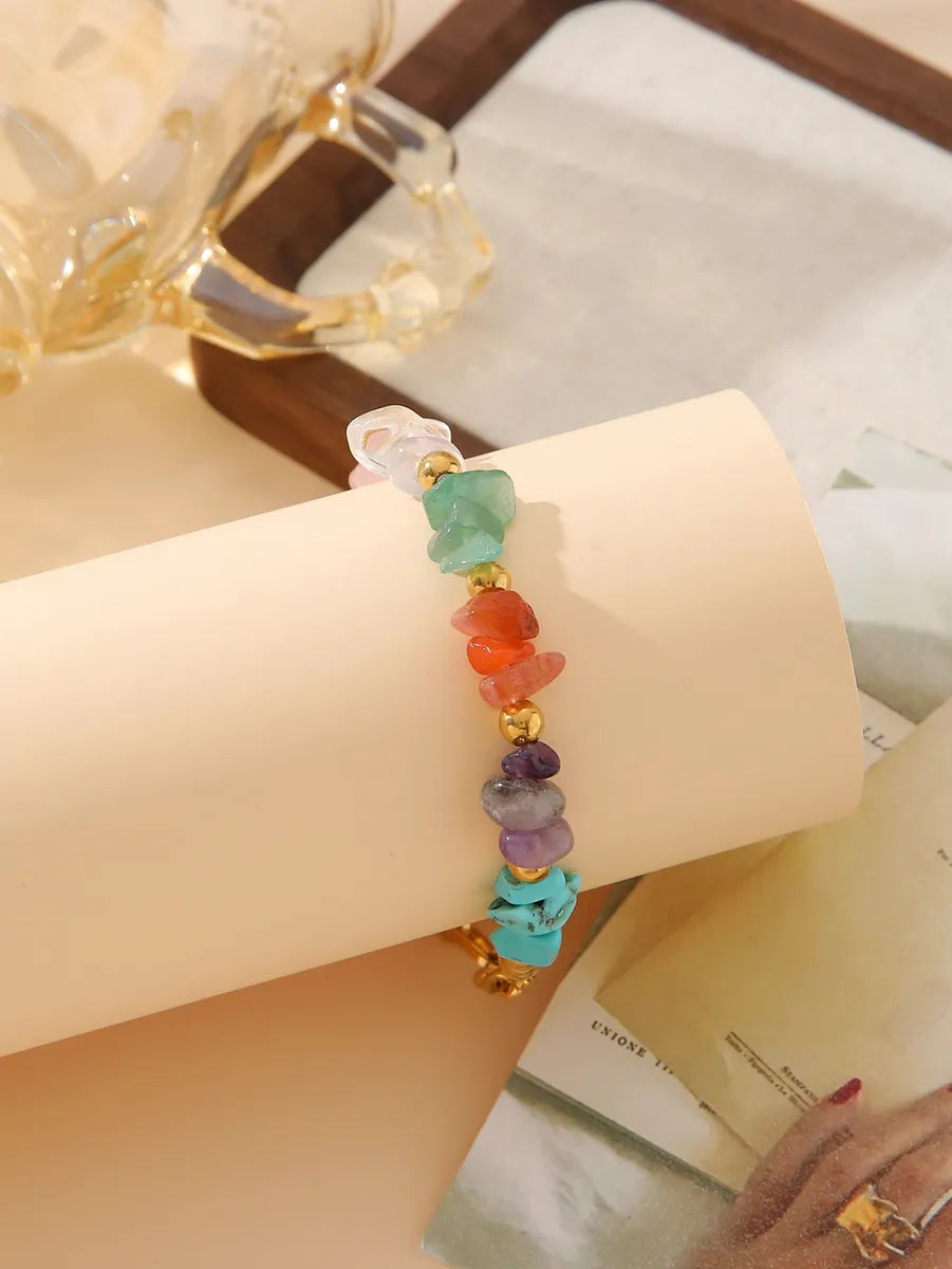 Multicolor Natural Stone Bead Bracelet
