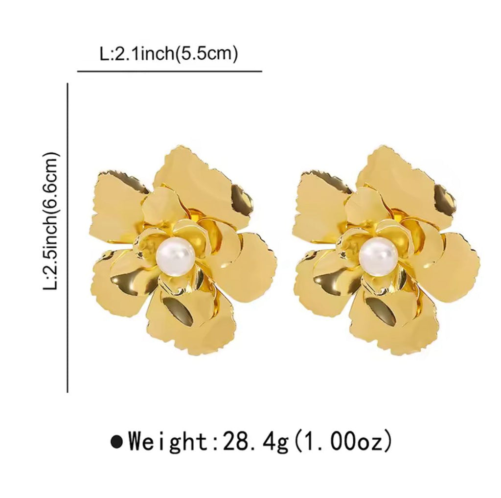 Aesthetic Red, White & Gold Earrings