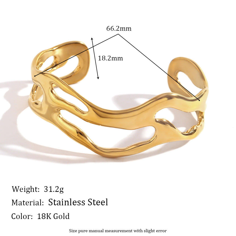 Wavy Open Cuff Bangle