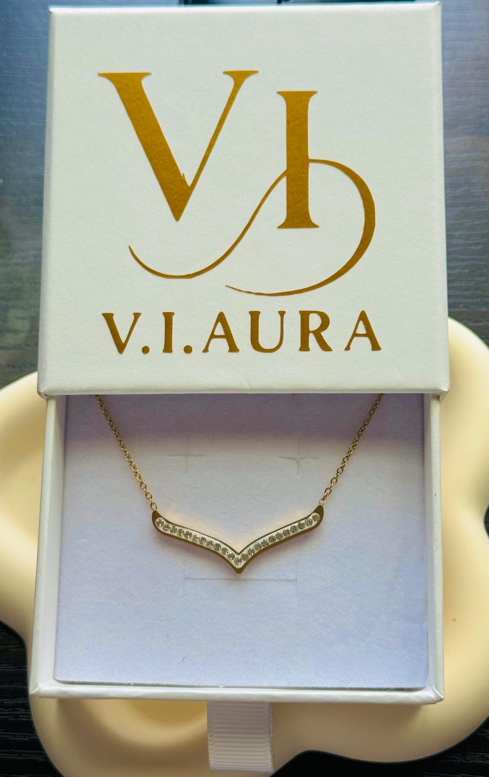 Luxury Crystal V Shape Pendant Necklace