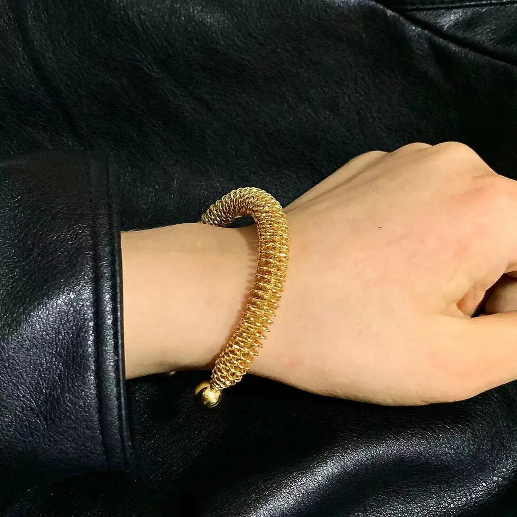Luxury Twist 24K Gold Color Bangle