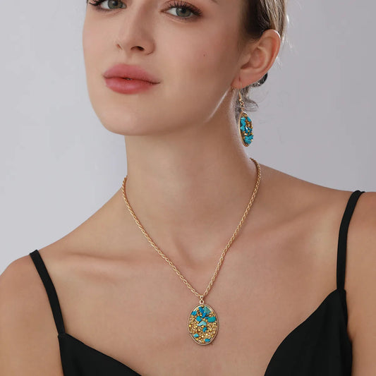 Bohemian Spirit Oval Jewelry Set - 304 Stainless Steel