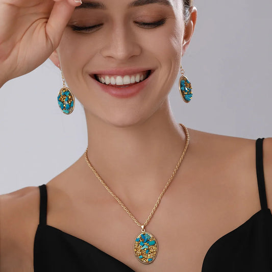 Bohemian Spirit Oval Jewelry Set - 304 Stainless Steel