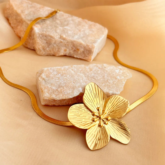 Tropical Gold Flower- 18K Gold Plated