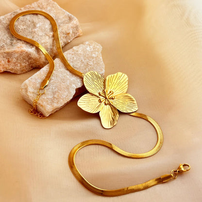 Tropical Gold Flower- 18K Gold Plated