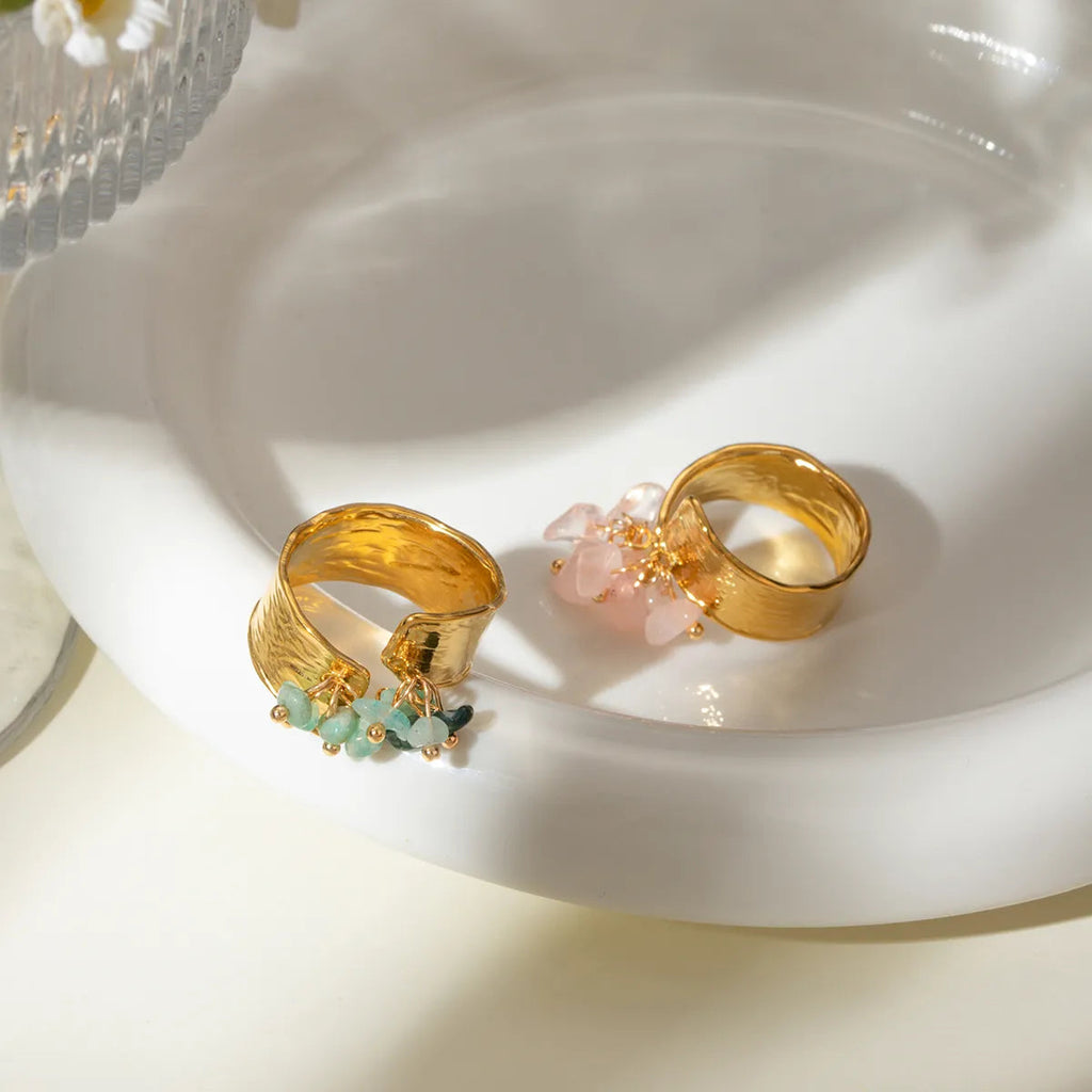 Tina Gold & Turquoise Beaded Ring