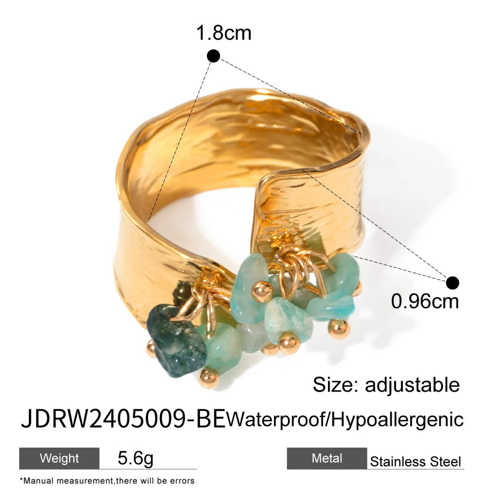 Tina Gold & Turquoise Beaded Ring