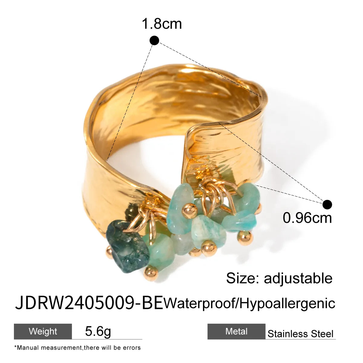 Tina Gold & Turquoise Beaded Ring