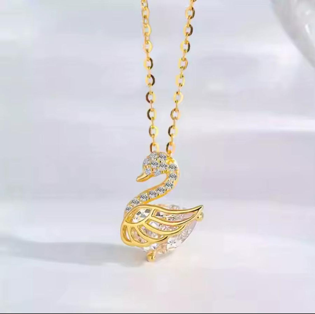 Diamond Encrusted Little Swan Necklace